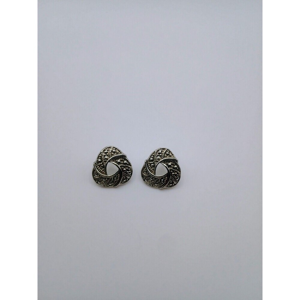 Vintage Trinity Knot Post Stud Silver Tone Earrings